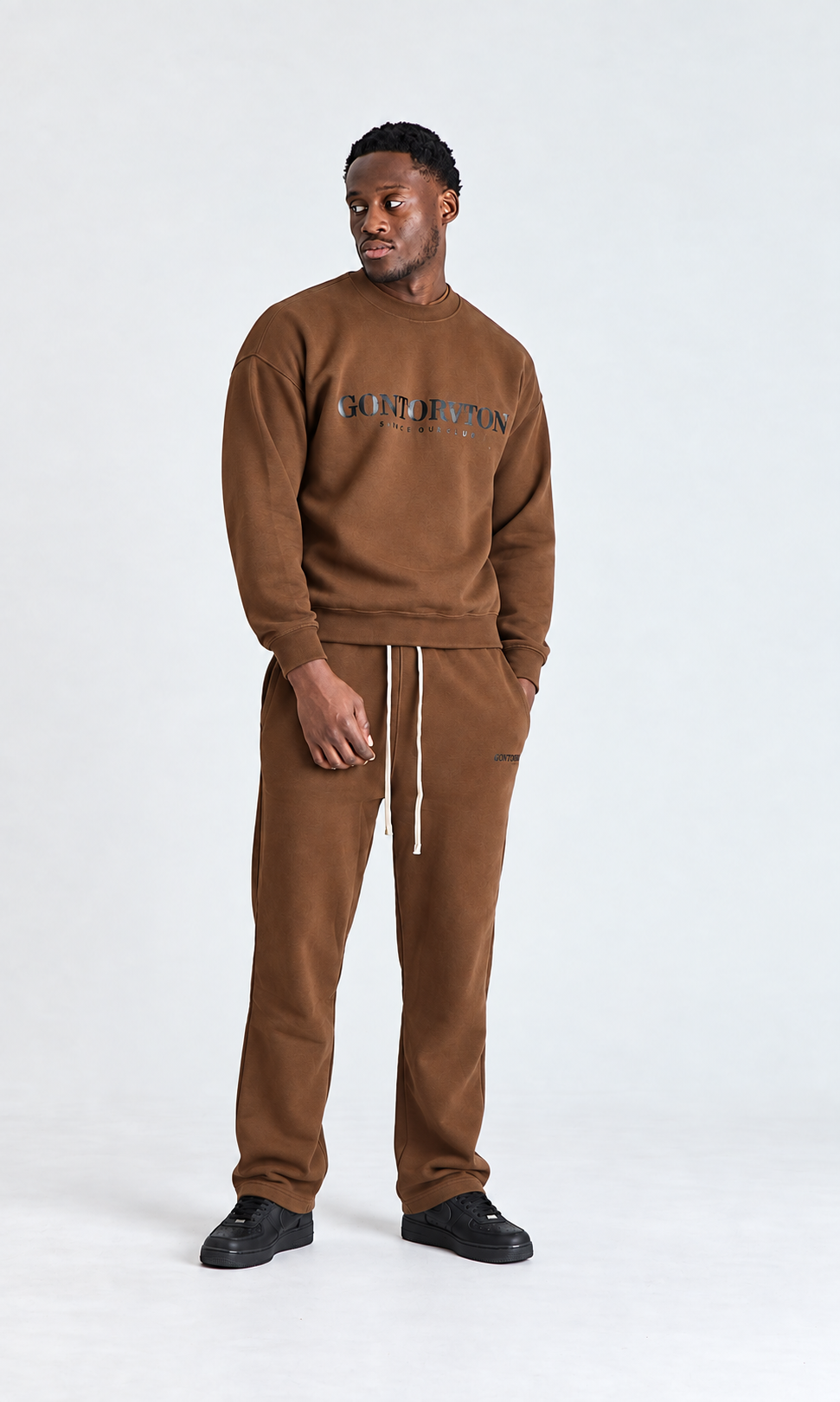 Gontorwon Sanniequellie Everyday Relaxed Fleece Jumper Black Print Men