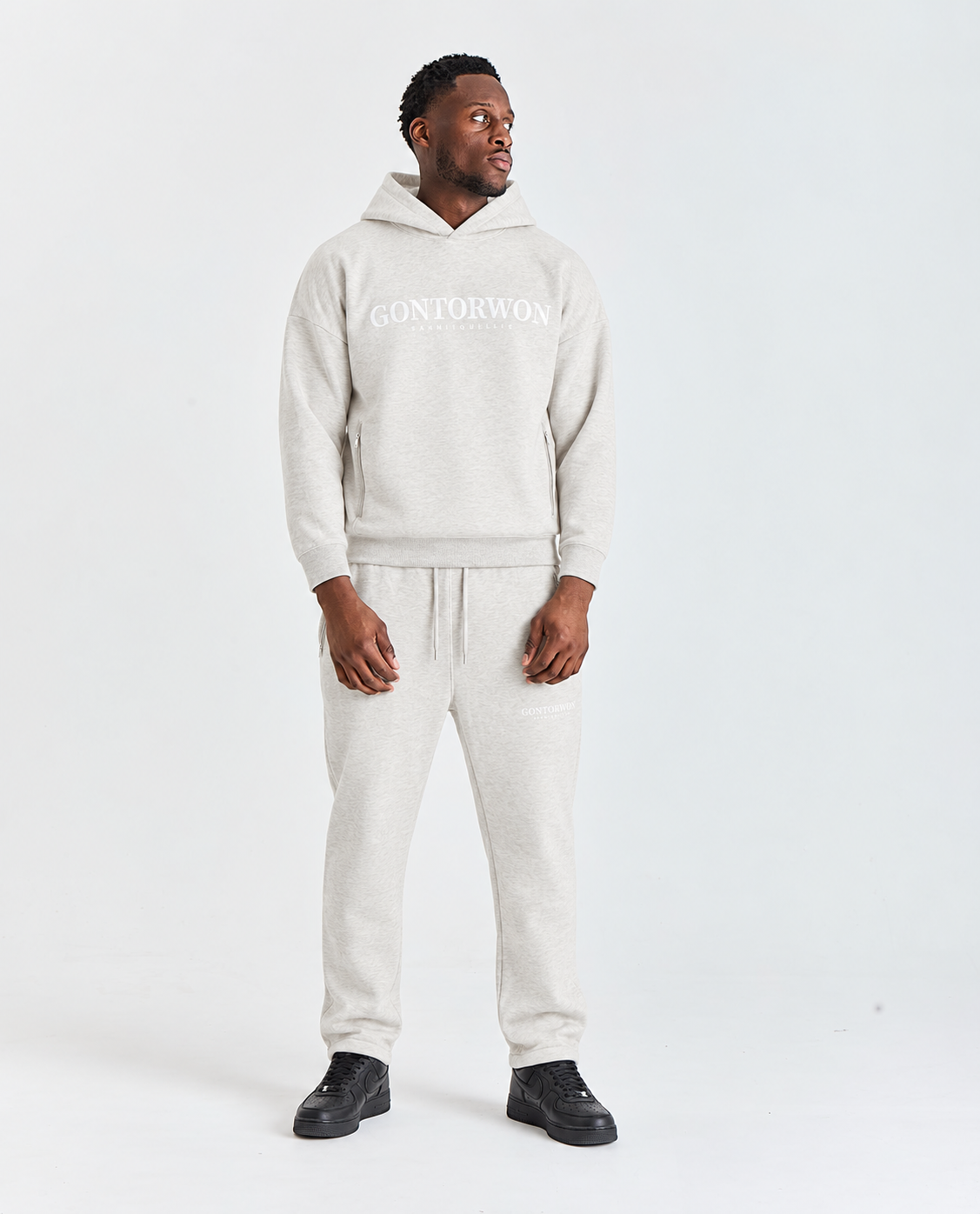 Gontorwon Sanniequellie Utility Zip-Fleece Pant Marl Grey Men