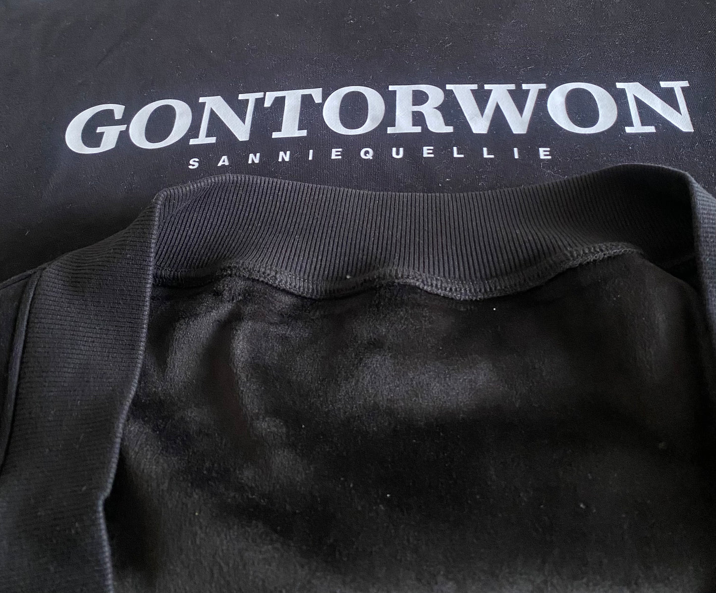 Gontorwon Sanniequellie Velvet Bonded Hoodie Black Men