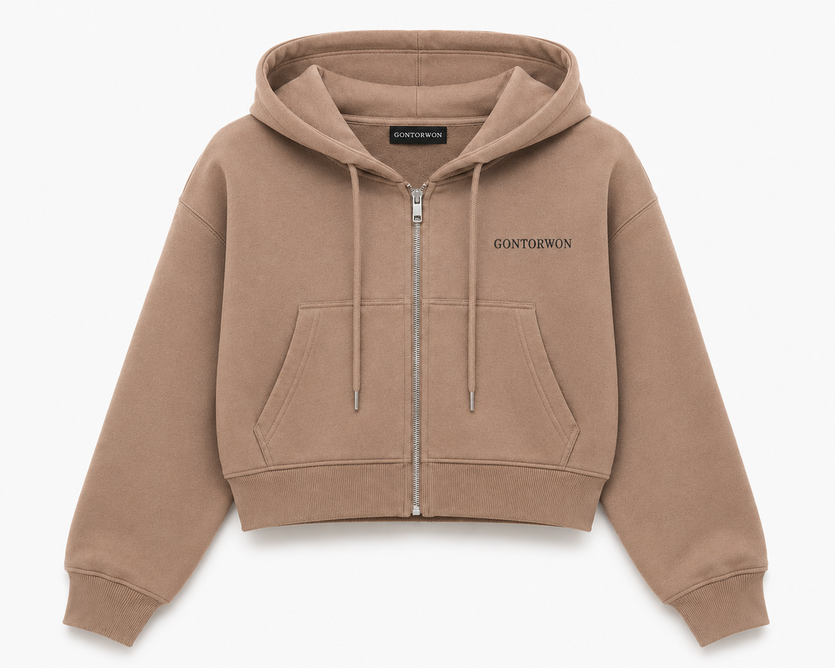 Gontorwon Soft Touch Full Zip Cropped Hoodies Women