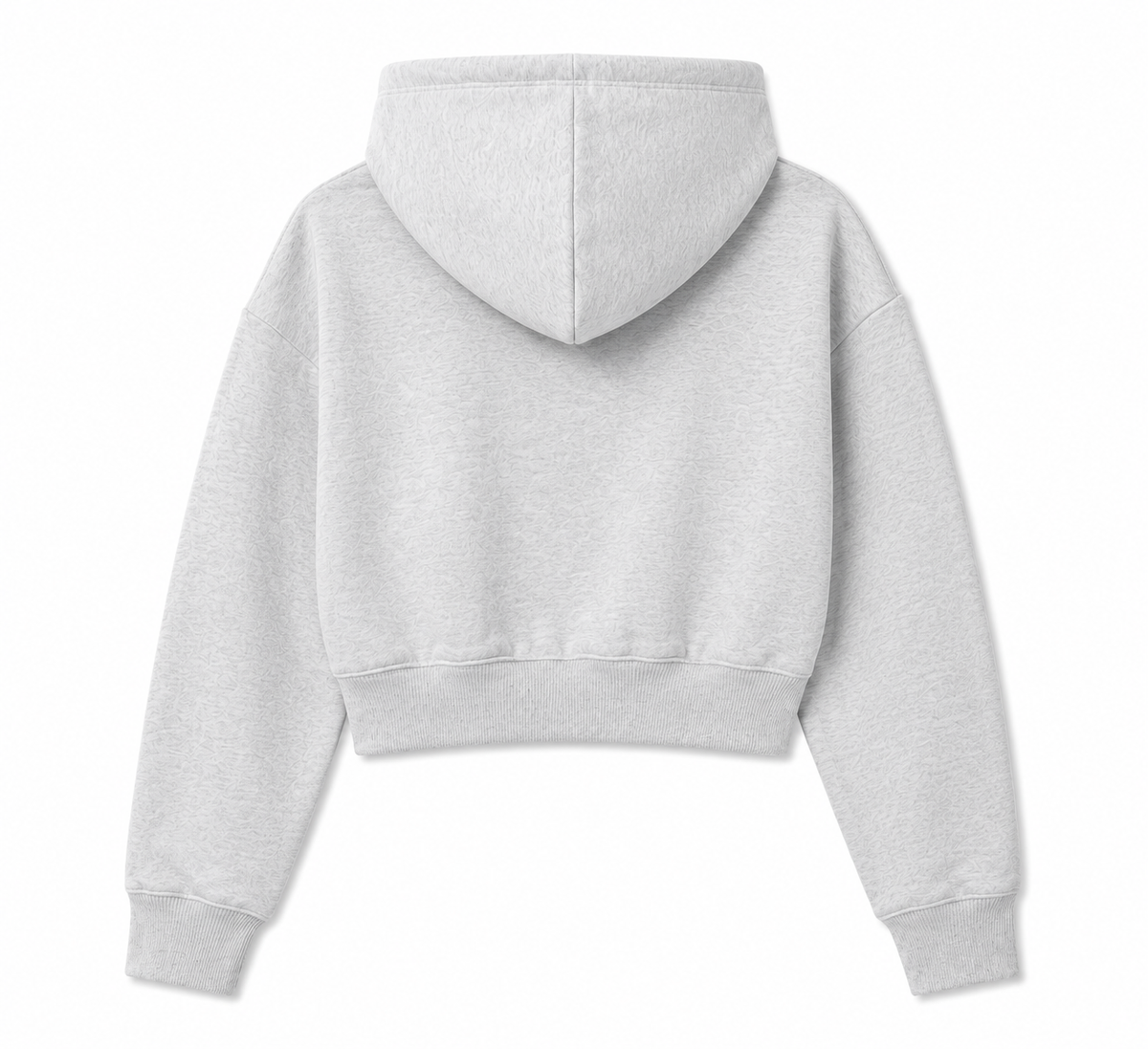 Gontorwon Soft Touch Full Zip Cropped Hoodie Heather Grey
