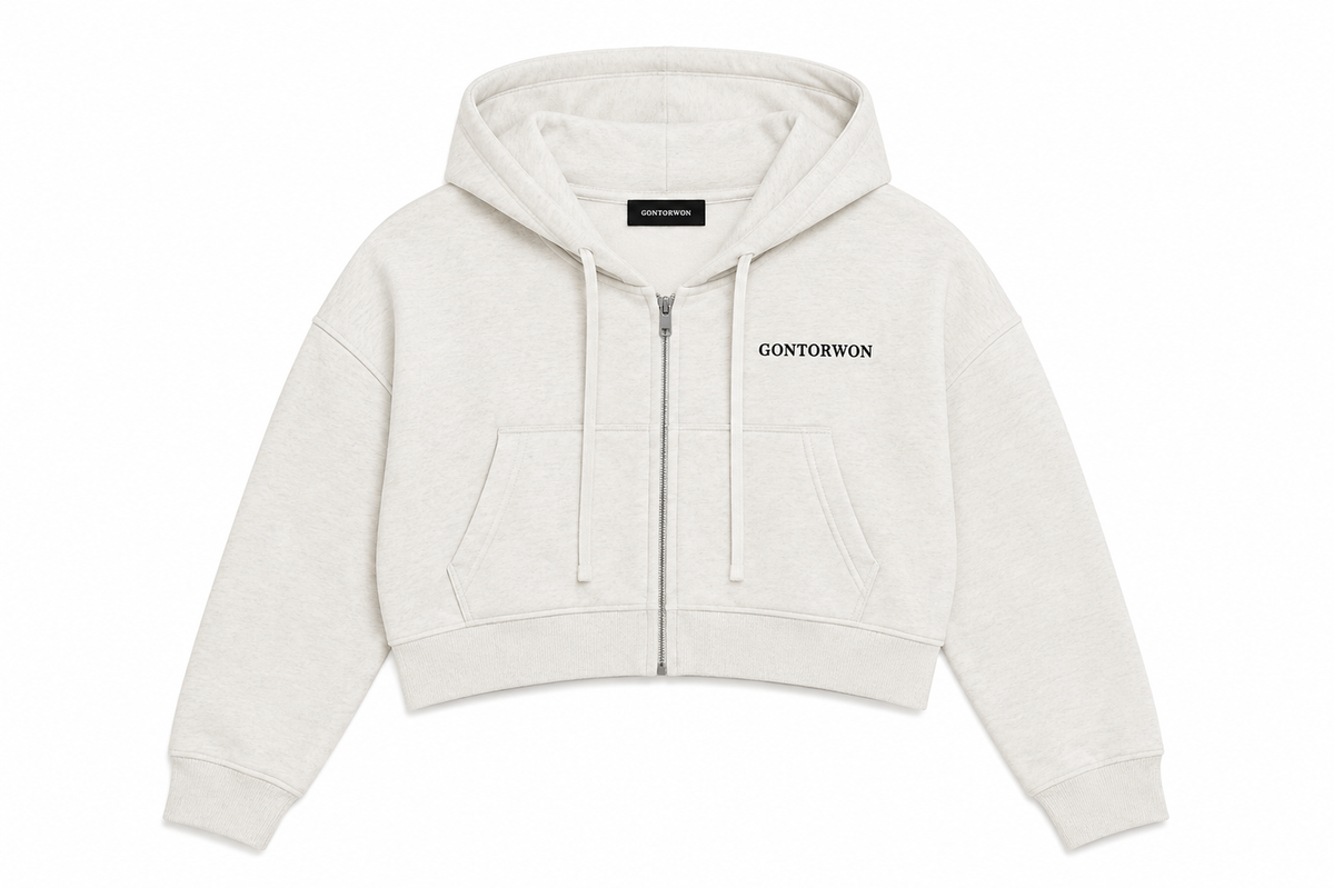 Gontorwon Soft Touch Full Zip Cropped Hoodies Women