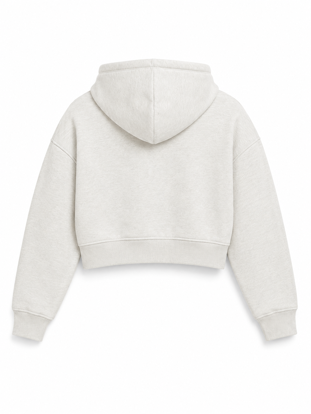 Gontorwon Soft Touch Full Zip Cropped Hoodie Marl Grey