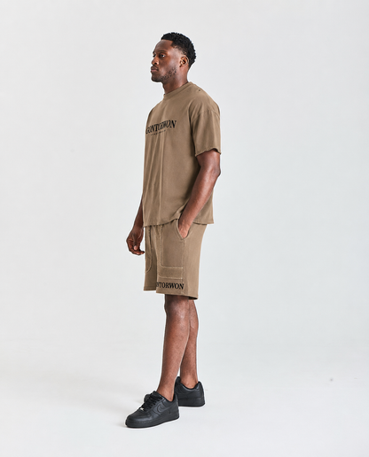 Gontorwon Sanniequellie Calmflex Panel Drop T-Shirt Muted Brown Men