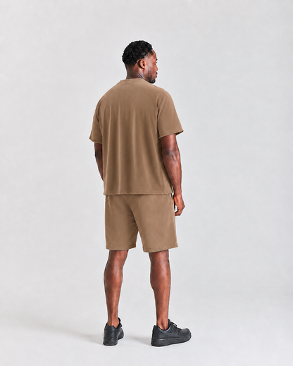 Gontorwon Sanniequellie Calmflex Panel Drop T-Shirt Muted Brown Men