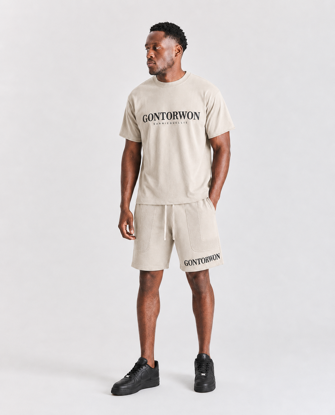 Gontorwon Sanniequellie Calmflex Panel Drop T-Shirt Olive Men