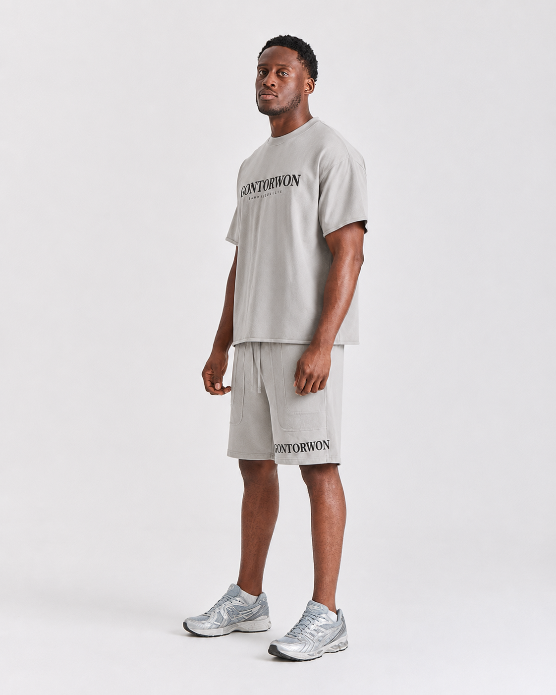 Gontorwon Sanniequellie Calmflex Panel Drop T-Shirt Sage Grey Men