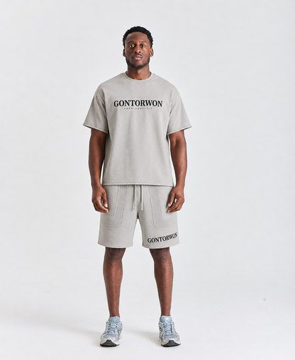 Gontorwon Sanniequellie Calmflex Panel Drop T-Shirt Sage Grey Men