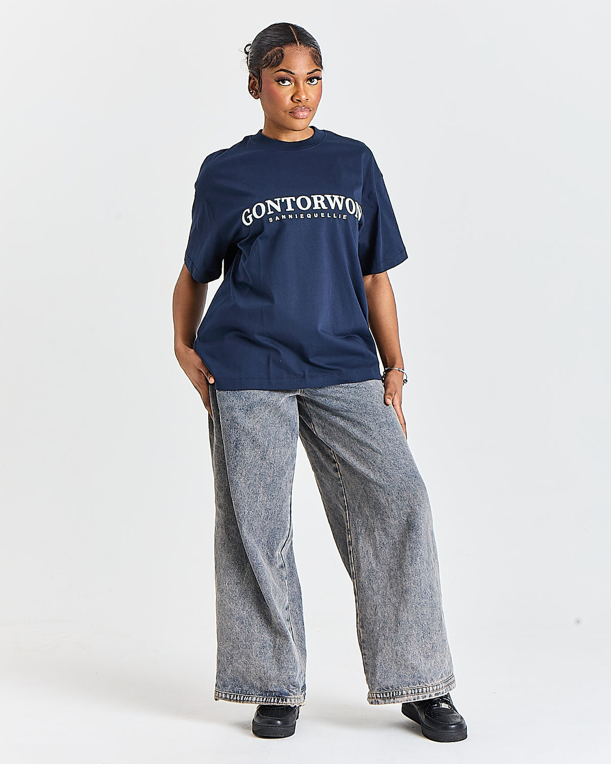 Gontorwon Sanniequellie Nobel Thread T-Shirt Navy Women