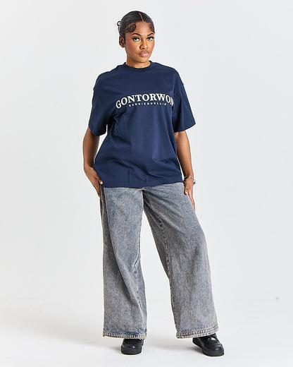 Gontorwon Sanniequellie Nobel Thread T-Shirt Navy Women