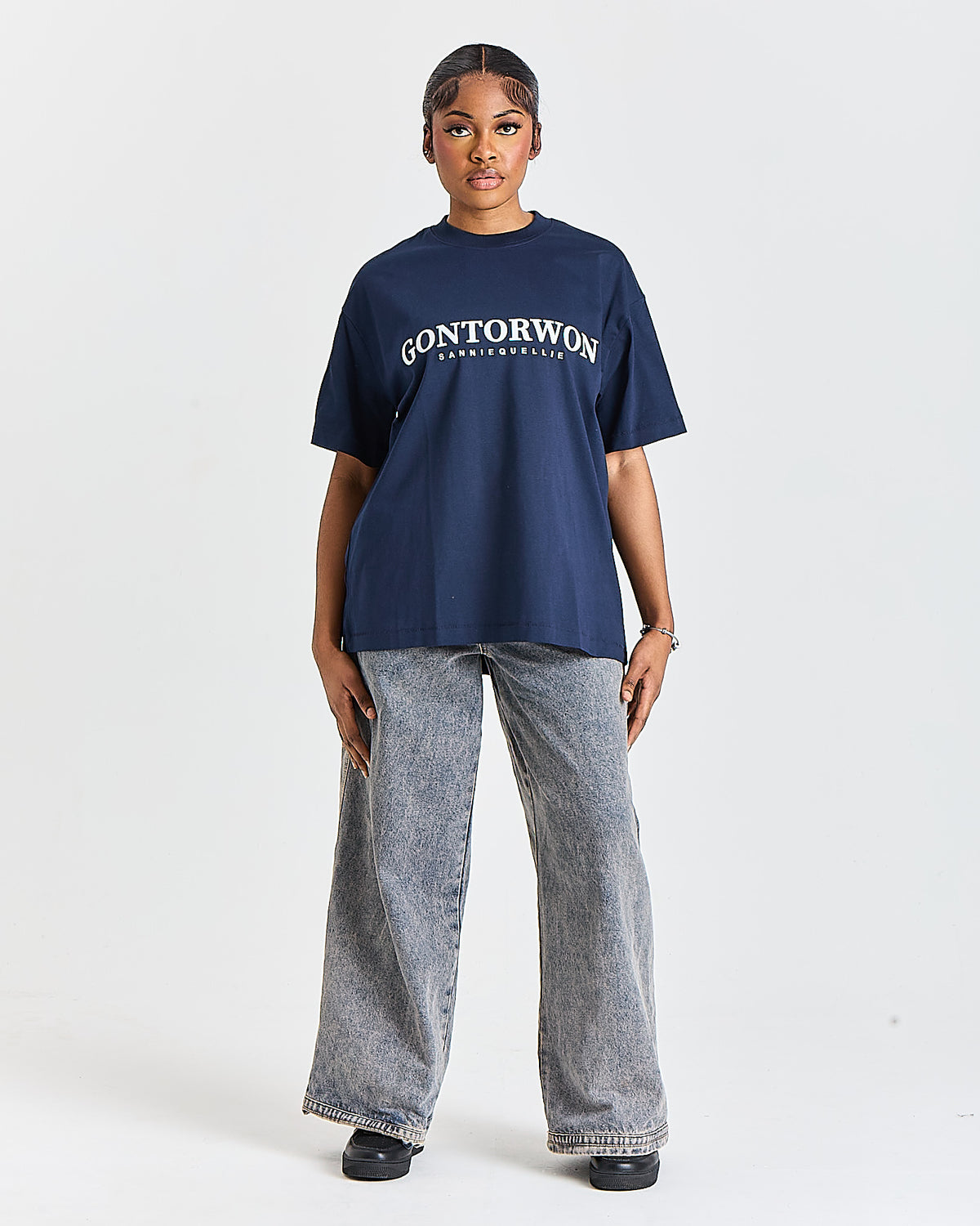 Gontorwon Sanniequellie Nobel Thread T-Shirt Navy Women