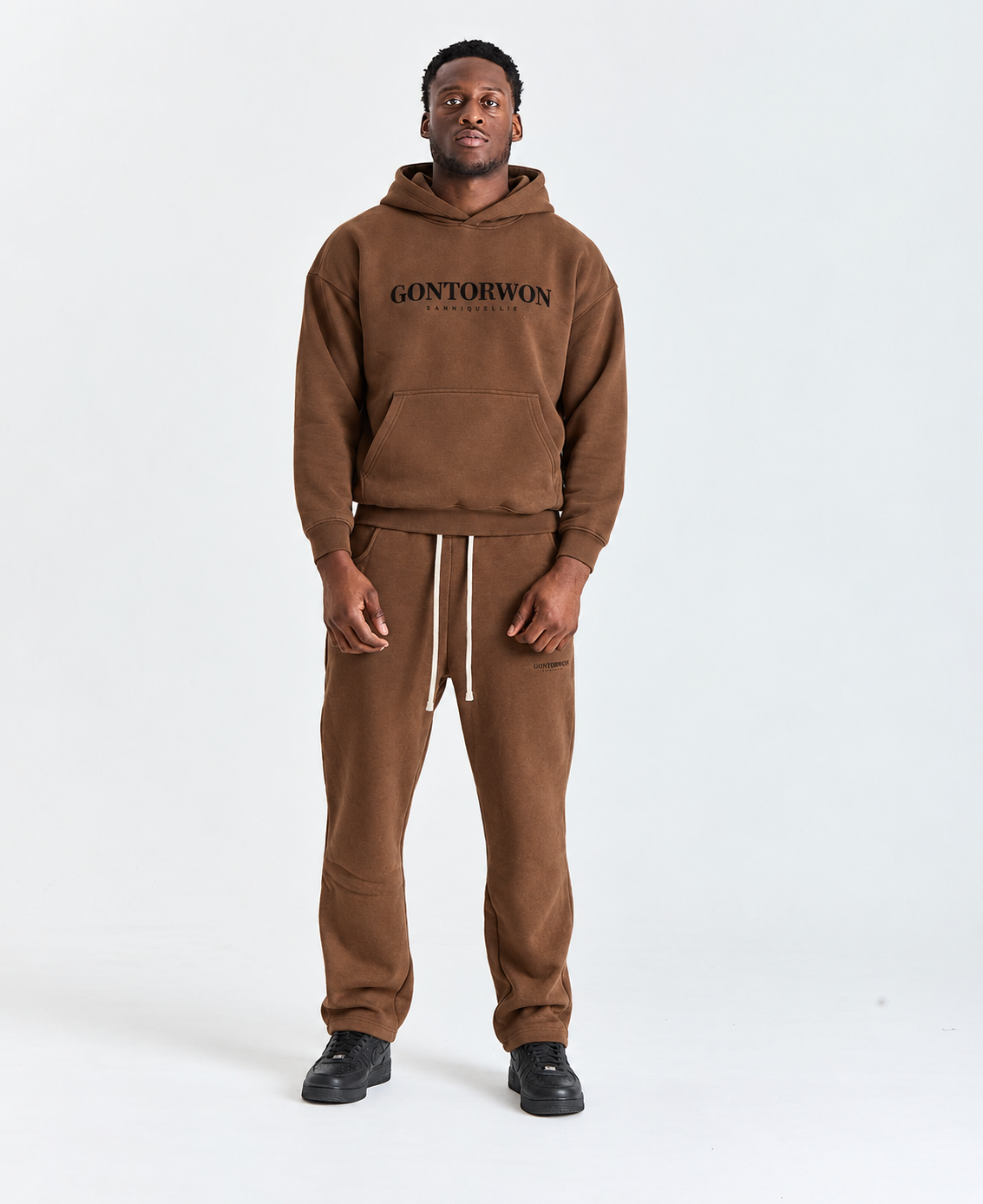 Gontorwon Sanniequellie Everyday Relaxed Fleece Hoodie Black Print Men