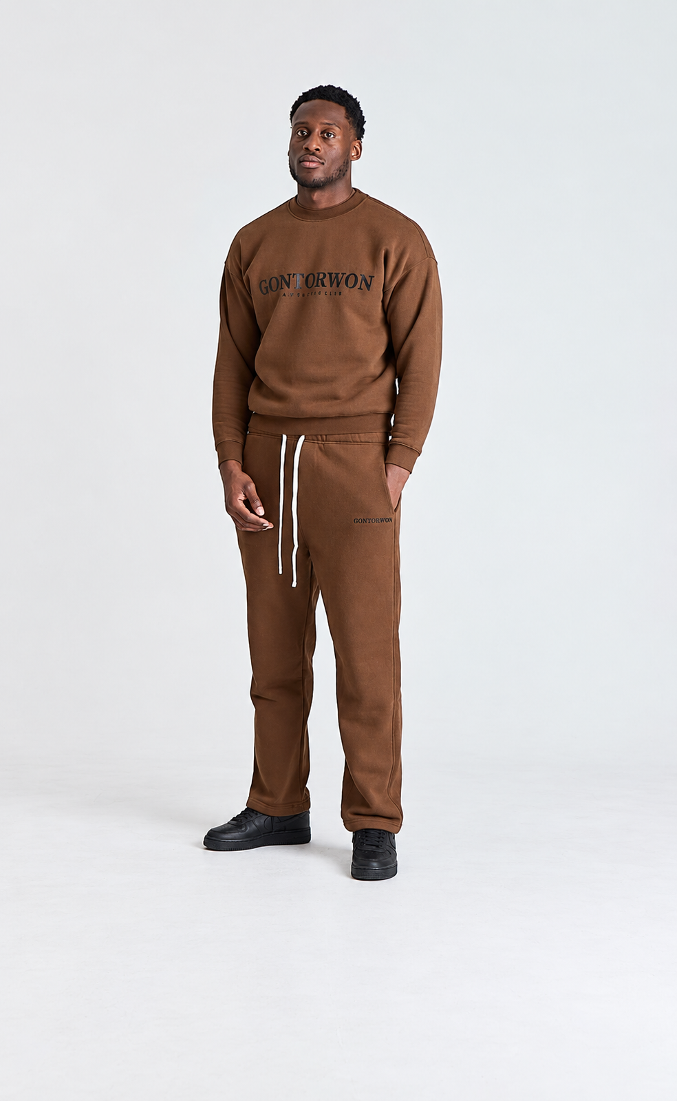 Gontorwon Sanniequellie Everyday Relaxed Fleece Jumper Black Print Men