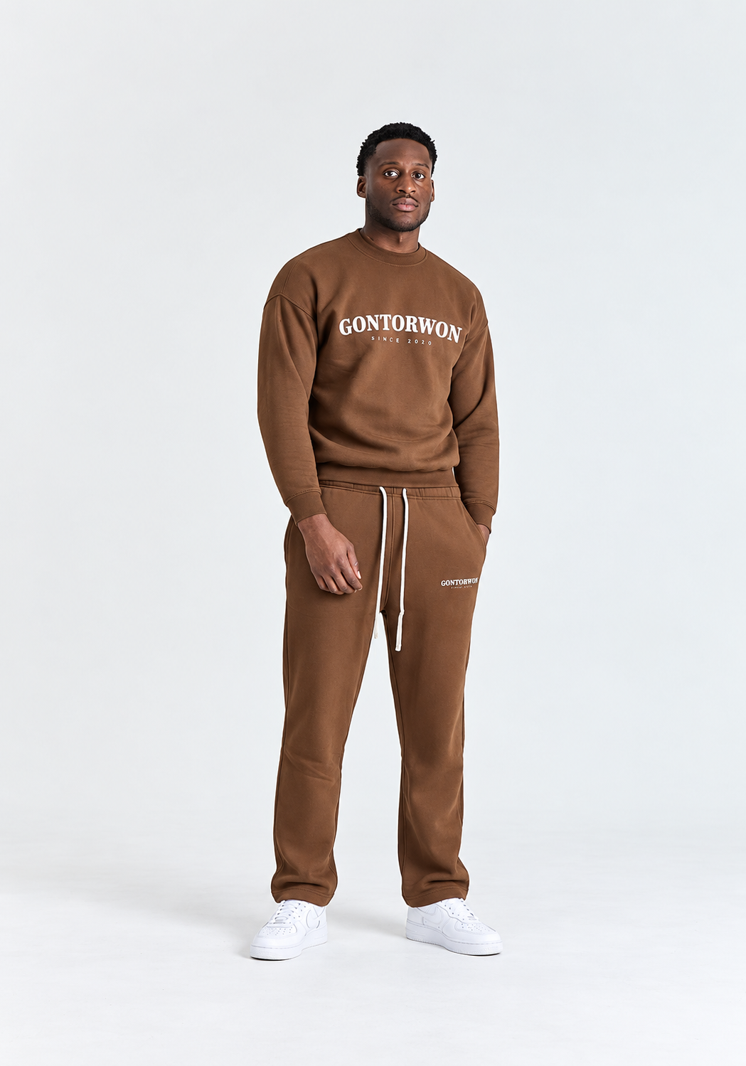 Gontorwon Sanniequellie Everyday Relaxed Fleece Jumper White Print Men