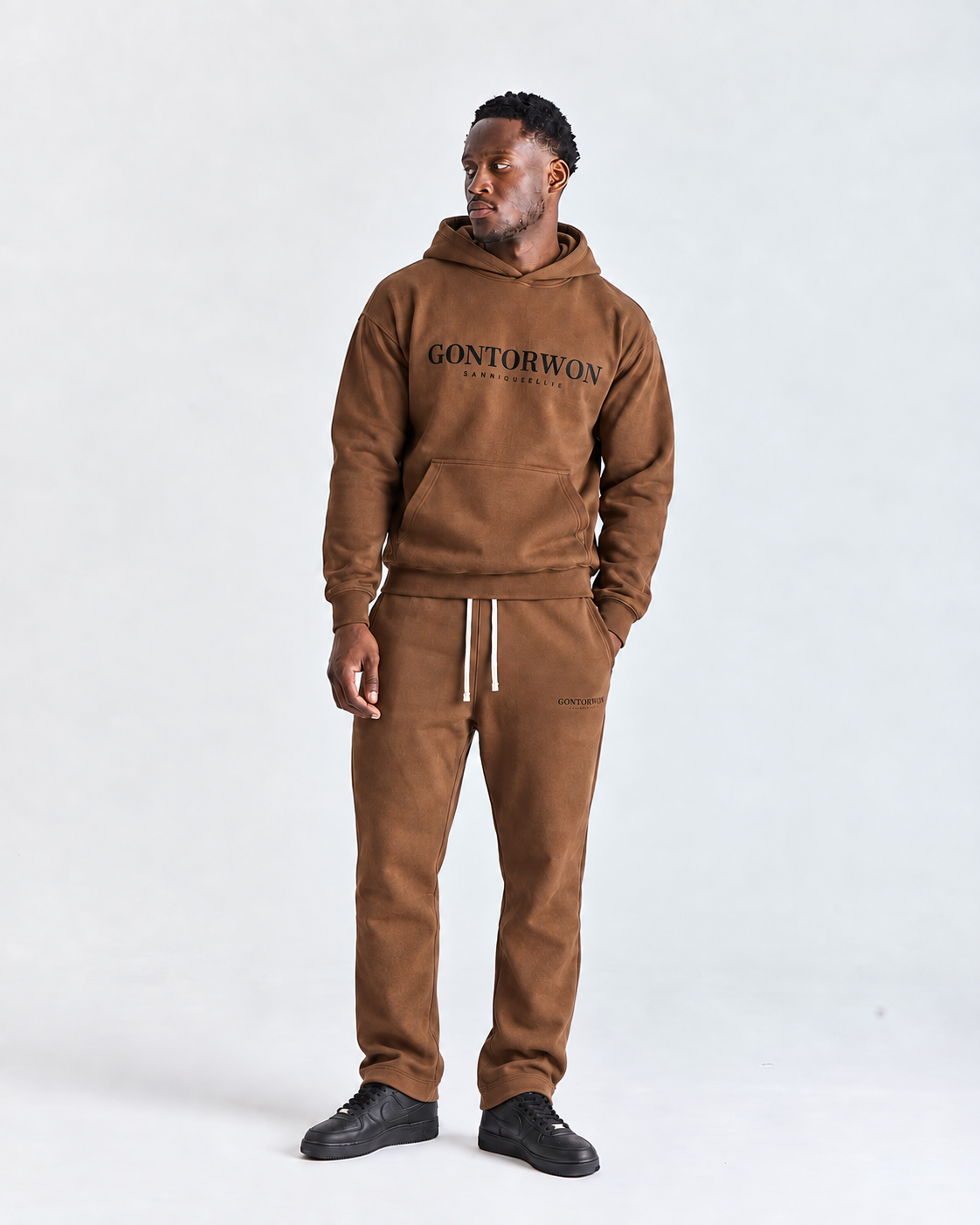 Gontorwon Sanniequellie Everyday Relaxed Fleece Sweat Pant Black Print Men