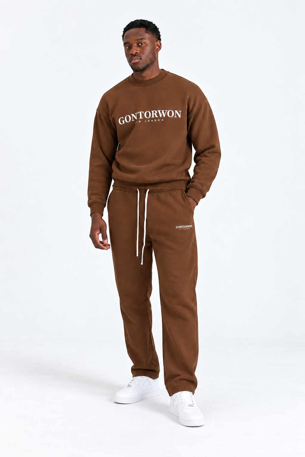 Gontorwon Sanniequellie Everyday Relaxed Fleece Sweat Pant White Print Men