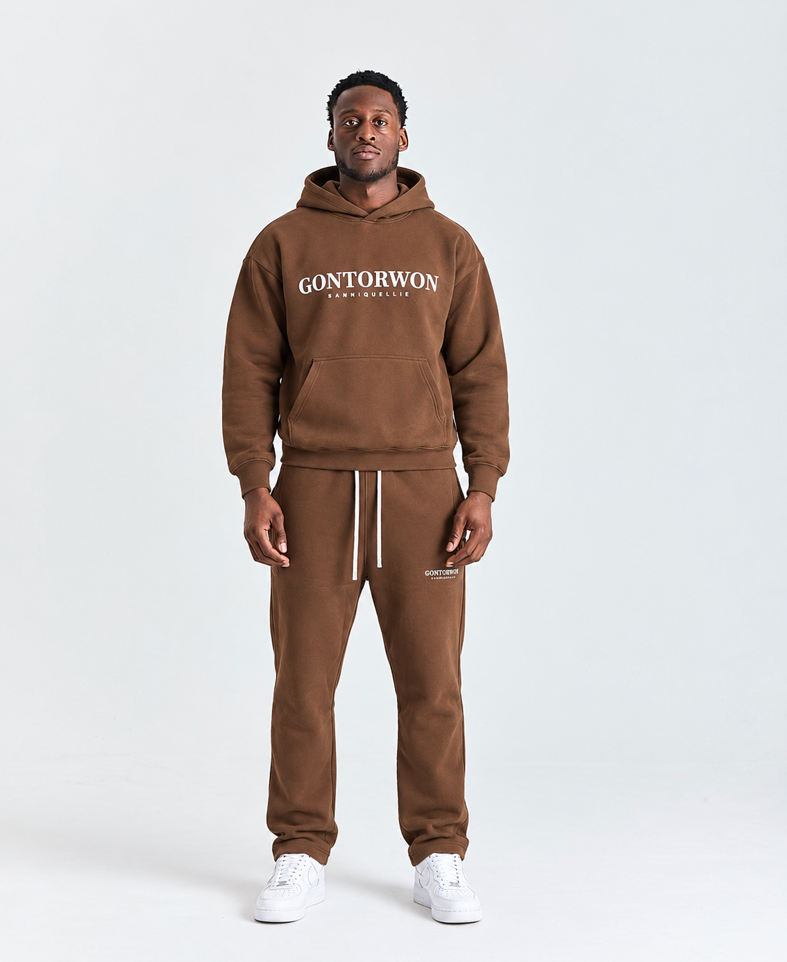 Gontorwon Sanniequellie Everyday Relaxed Fleece Sweat Pant White Print Men