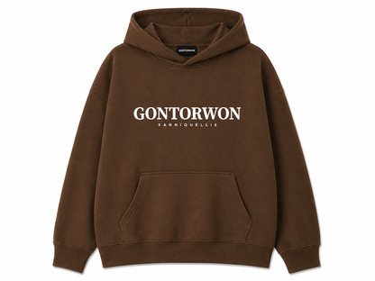 Gontorwon Sanniequellie Everyday Relaxed Fleece Hoodie Black Print Women