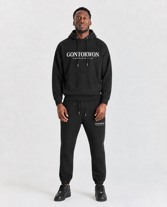 Gontorwon Sanniequellie Soft Brushed Feel Hoodie Black Men