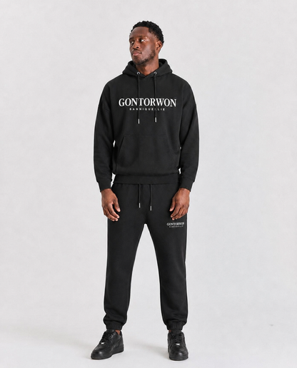 Gontorwon Sanniequellie Soft Brushed Feel Hoodie Black Men