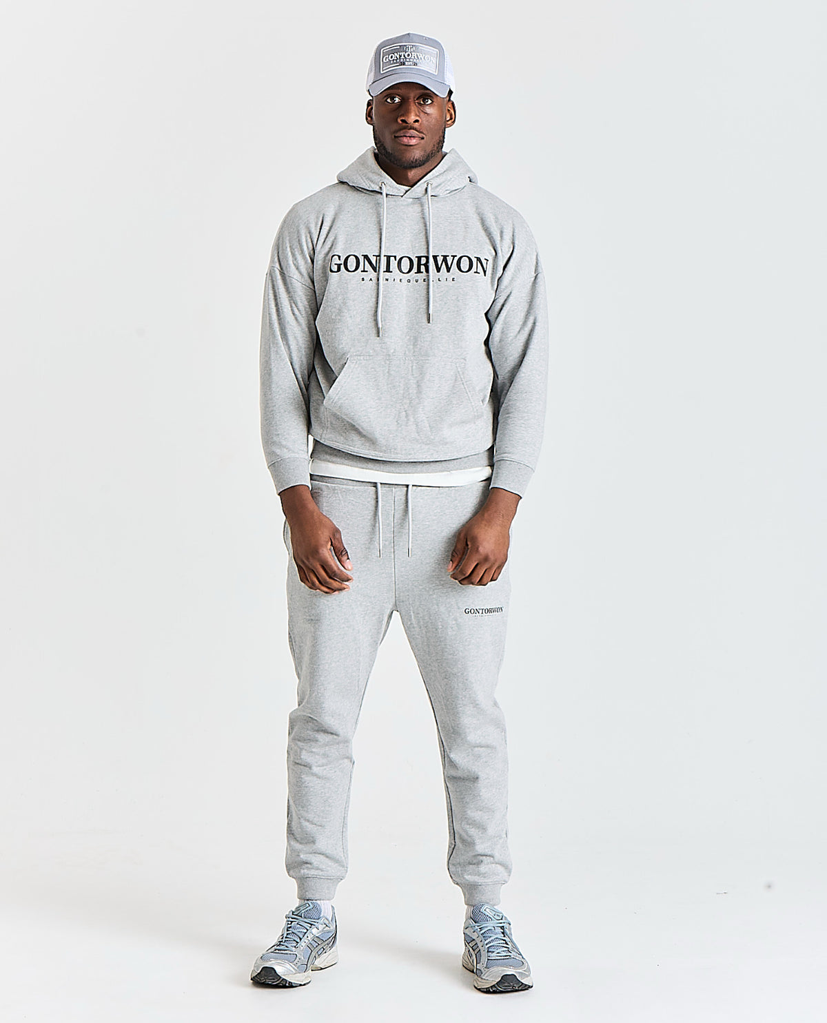 Gontorwon Sanniequellie Soft Brushed Feel Hoodie Grey Men
