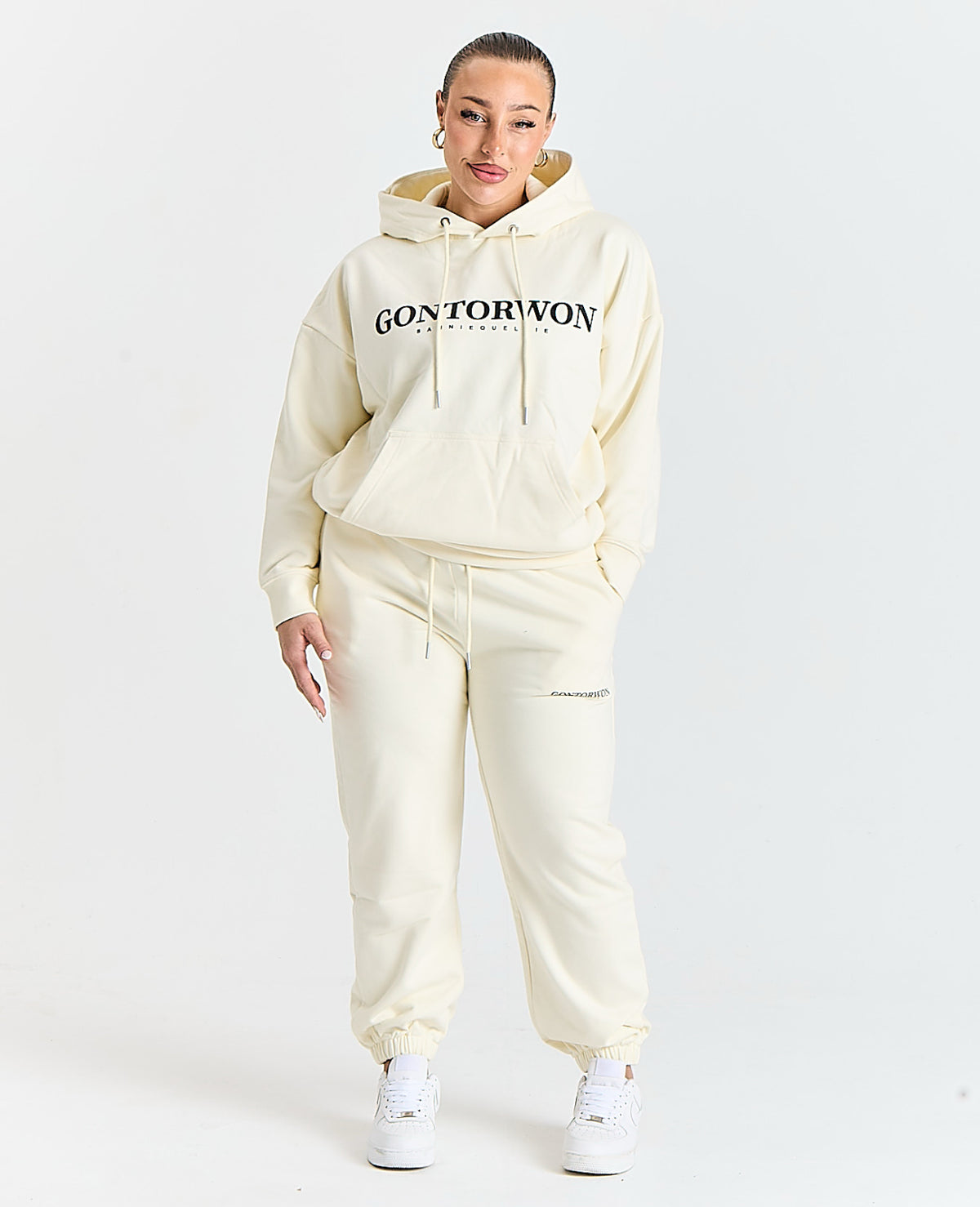 Gontorwon Sanniequellie Soft Brushed Feel Elasticated Cuff Pant Cream Women