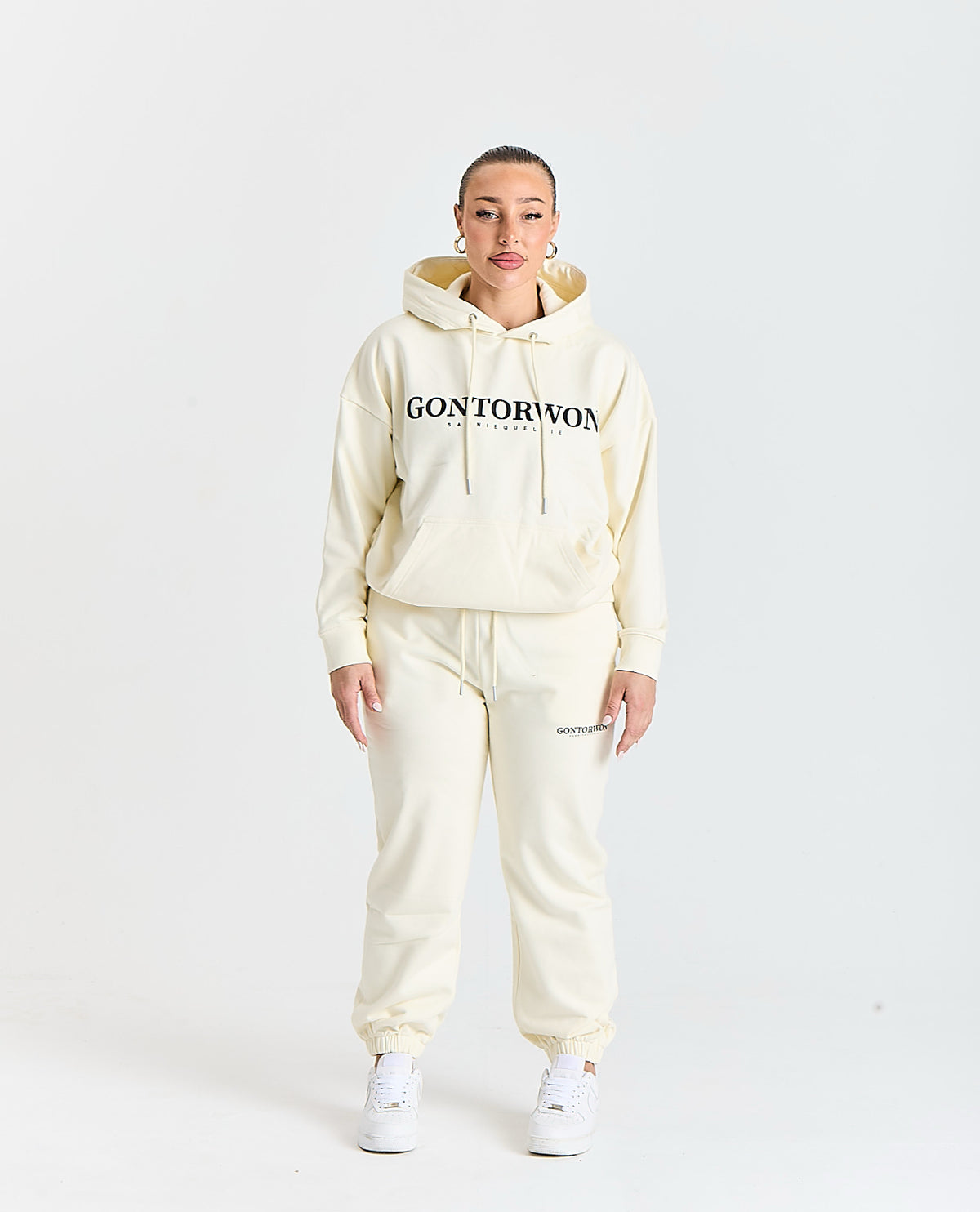 Gontorwon Sanniequellie Soft Brushed Feel Hoodie Cream Women