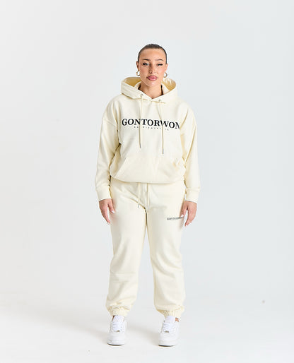 Gontorwon Sanniequellie Soft Brushed Feel Hoodie Cream Women