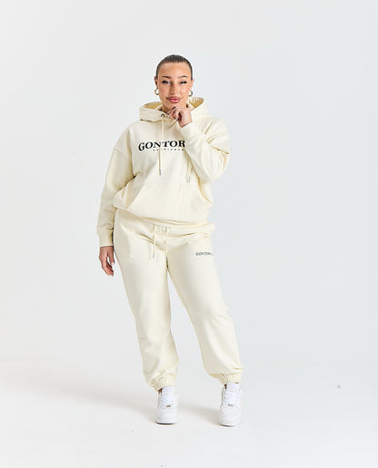 Gontorwon Sanniequellie Soft Brushed Feel Hoodie Cream Women
