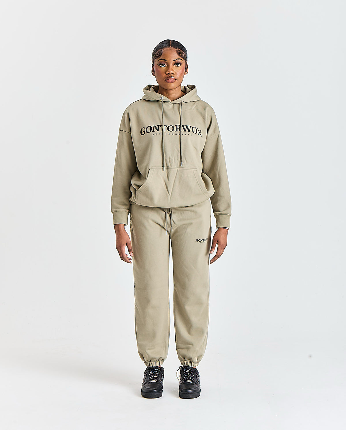Gontorwon Sanniequellie Soft Brushed Feel Hoodie Sage Dust Women