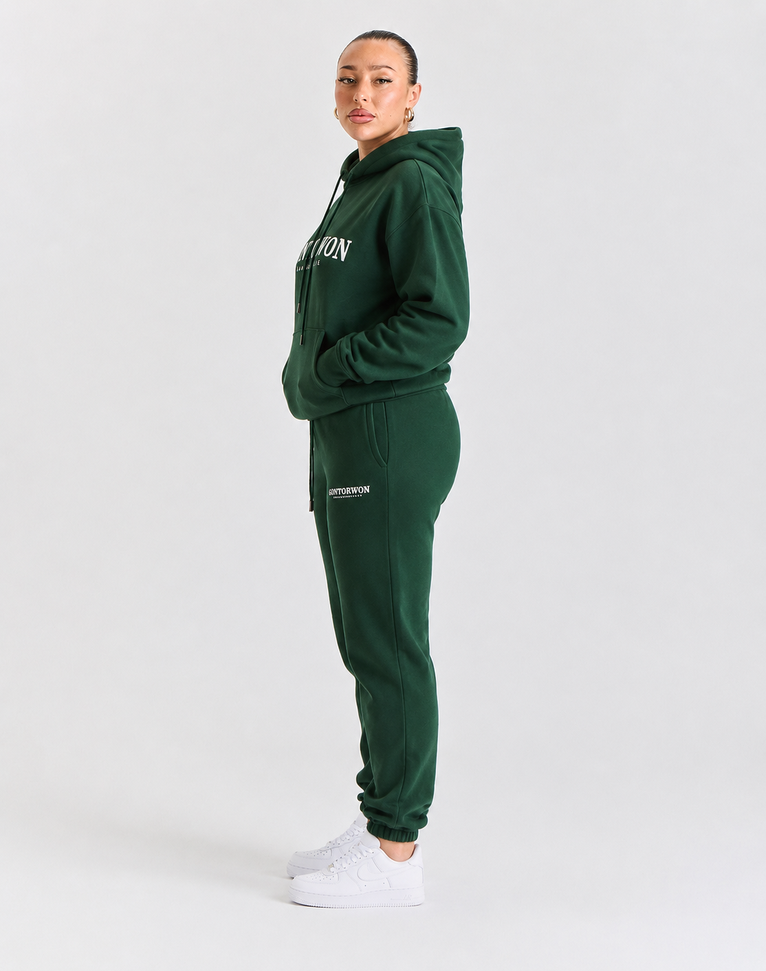 Gontorwon Sanniequellie Soft Touch Cuffed Hoodie Forest Green Women