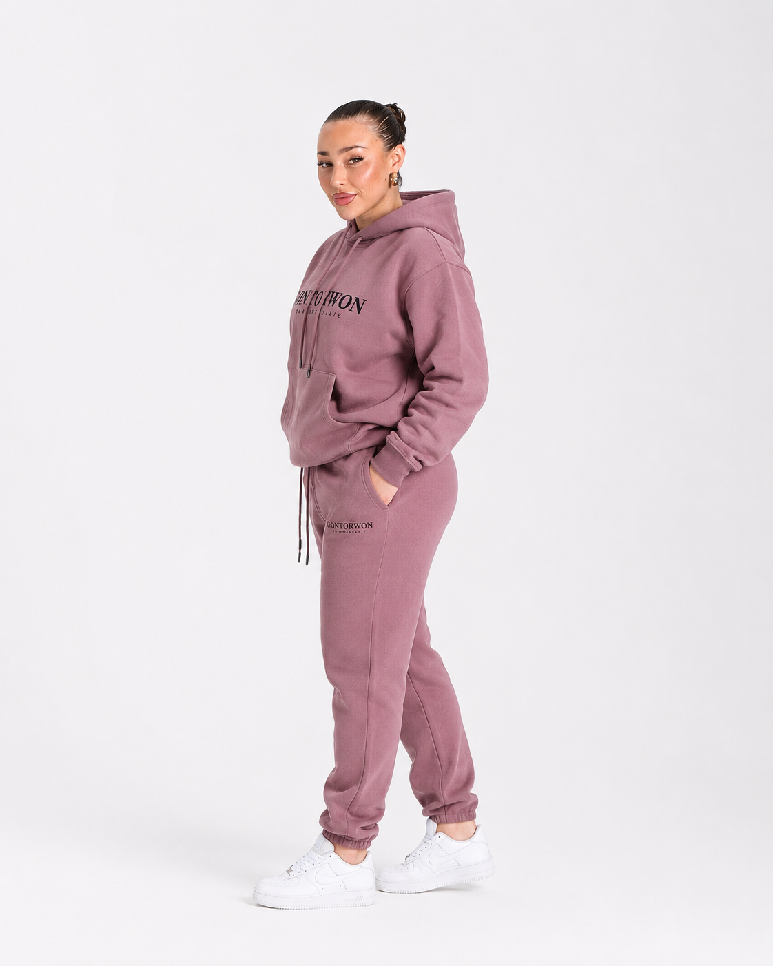 Gontorwon Sanniequellie Soft Touch Cuffed Hoodie Mauve Women