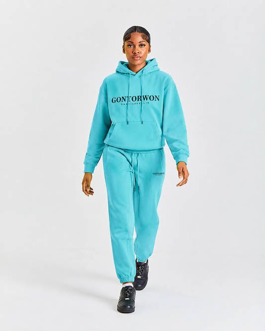 Gontorwon Sanniequellie Soft Touch Cuffed Hoodie Teal Women