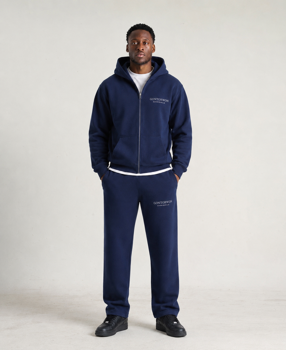 Gontorwon Sanniequellie Soft Touch Full Zip Hoodie Navy Men