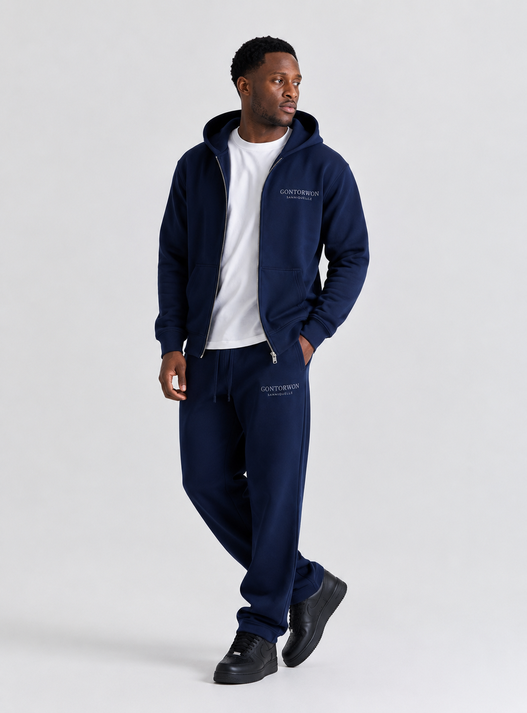 Gontorwon Sanniequellie Soft Touch Full Zip Hoodie Navy Men