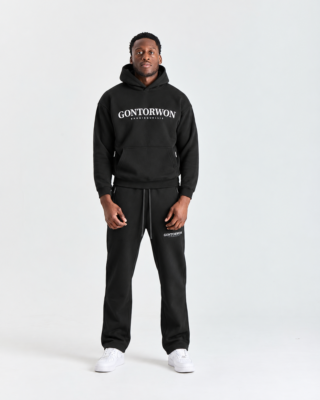 Gontorwon Sanniequellie Utility Zip Hoodie Black Men