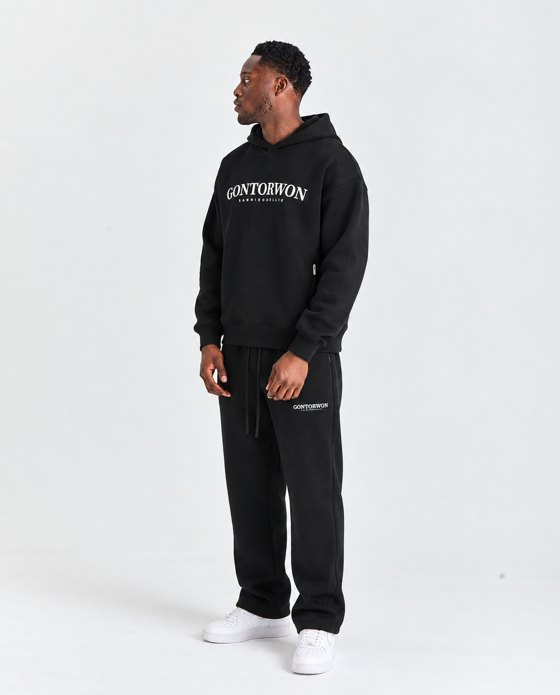 Gontorwon Sanniequellie Utility Zip Hoodie Black Men