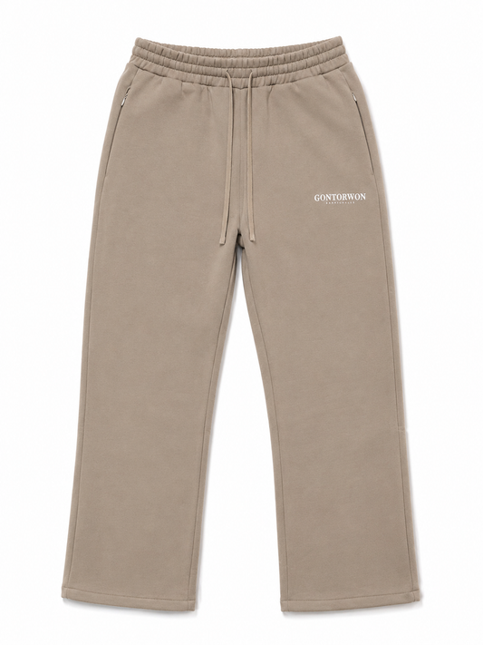 Gontorwon Sanniequellie Utility Zip-Fleece Pant Taupe Grey (White Print) Men