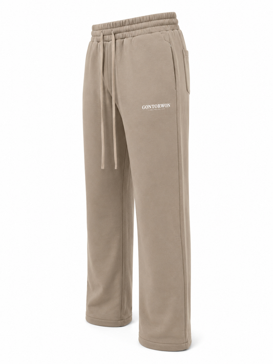 Gontorwon Sanniequellie Utility Zip-Fleece Pant Taupe Grey (White Print) Women