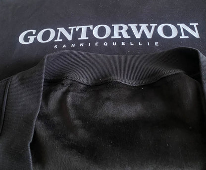 Gontorwon Sanniequellie Velvet Bonded Hoodie Black Men