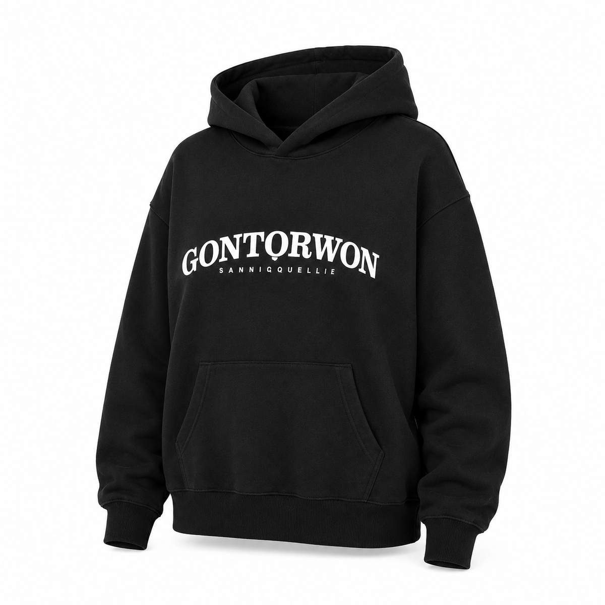 Gontorwon Sanniequellie Velvet Bonded Hoodie Black Men