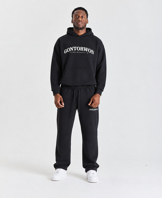 Gontorwon Sanniequellie Velvet Bonded Hoodie Black Men