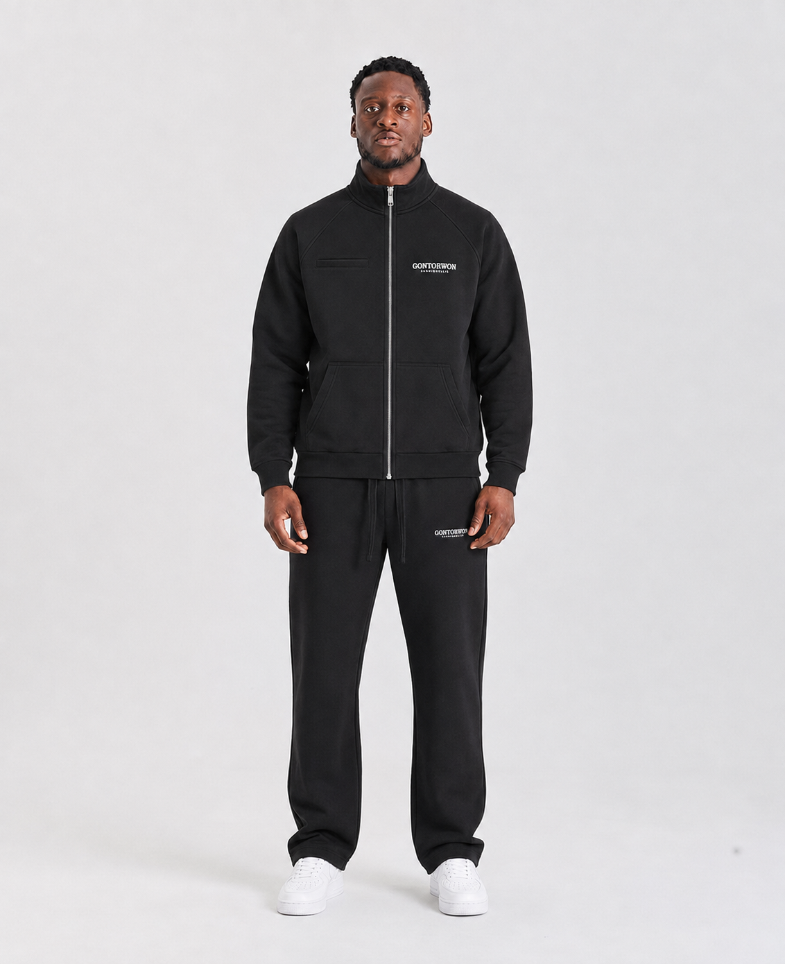 Gontorwon Sanniequellie Velvet Bonded Hoodie Black Men