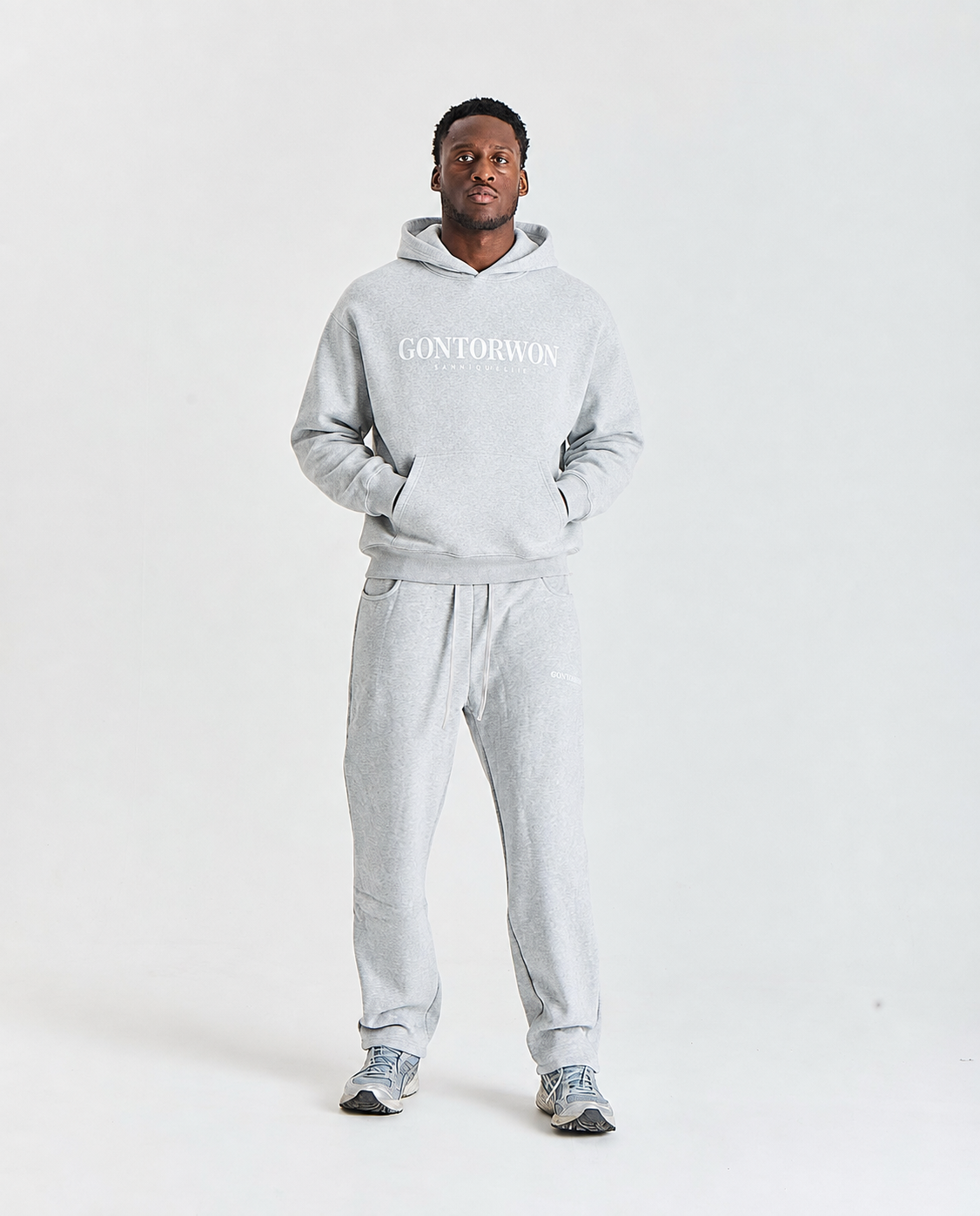 Gontorwon Sanniequellie Velvet Bonded Hoodie Heather Grey Men