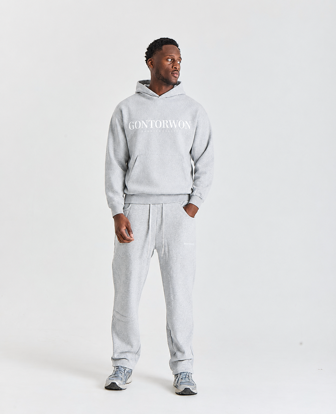 Gontorwon Sanniequellie Velvet Bonded Hoodie Heather Grey Men