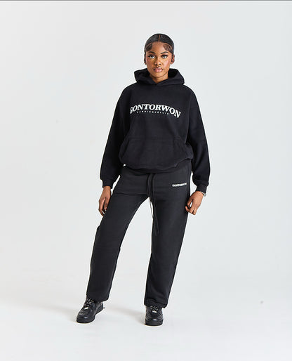 Gontorwon Sanniequellie Velvet Bonded Hoodie Black Women
