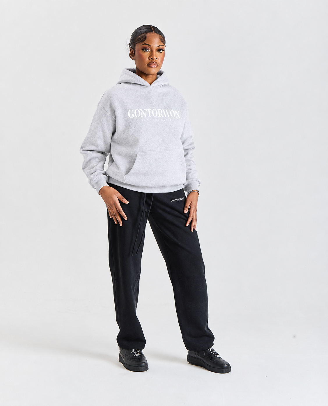 Gontorwon Sanniequellie Velvet Bonded Hoodie Heather Grey Women